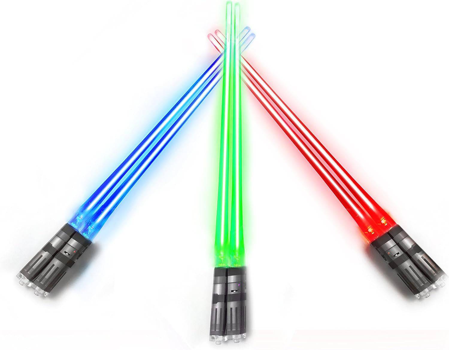 LED Lightsaber Chopsticks - Star Wars Inspired Glowing Sushi Utensils - Reusable Blue Light-Up Chopstick Set - Inside The Bars