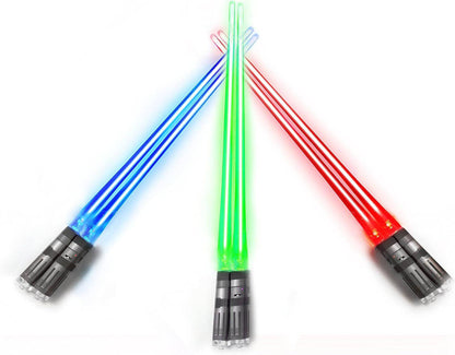 LED Lightsaber Chopsticks - Star Wars Inspired Glowing Sushi Utensils - Reusable Blue Light-Up Chopstick Set - Inside The Bars