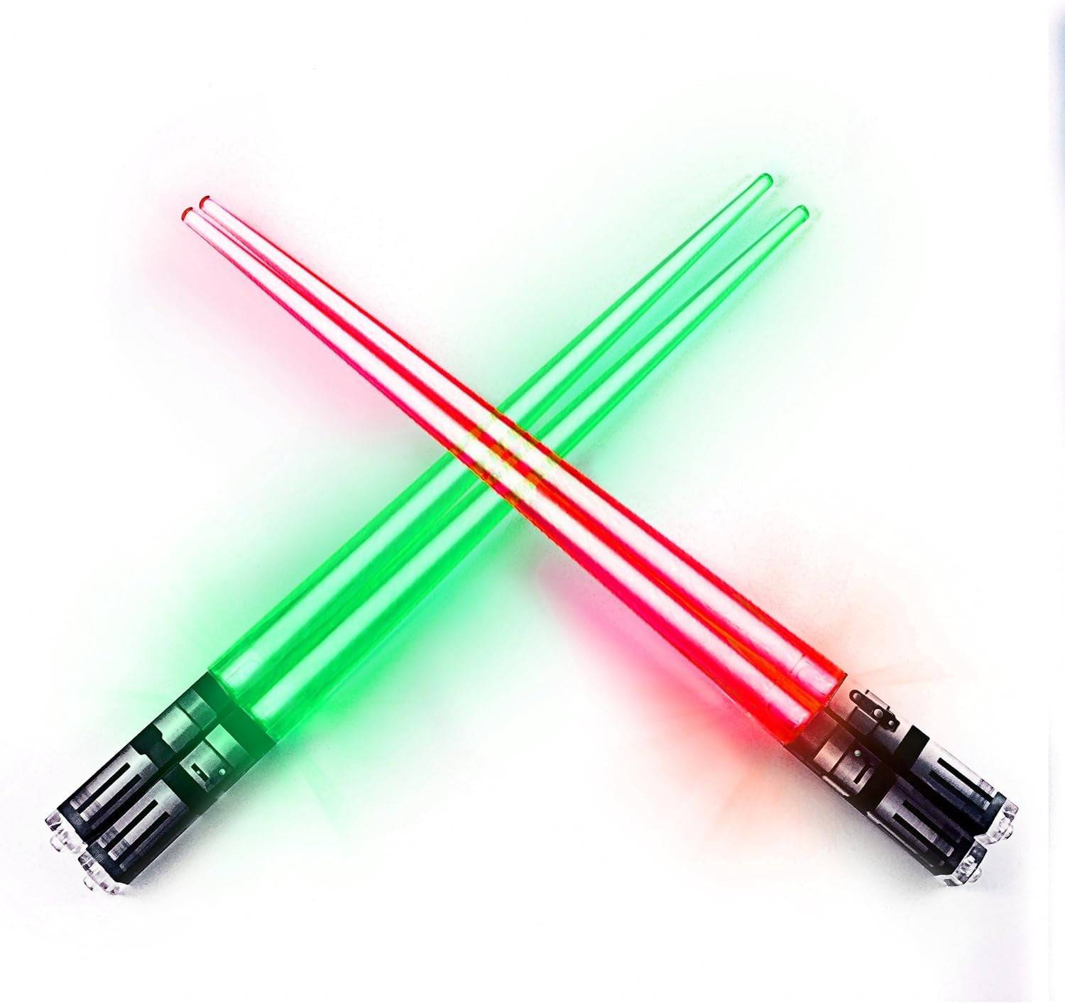 LED Lightsaber Chopsticks - Star Wars Inspired Glowing Sushi Utensils - Reusable Blue Light-Up Chopstick Set - Inside The Bars