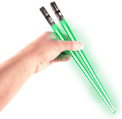 LED Lightsaber Chopsticks - Star Wars Inspired Glowing Sushi Utensils - Reusable Blue Light-Up Chopstick Set - Inside The Bars