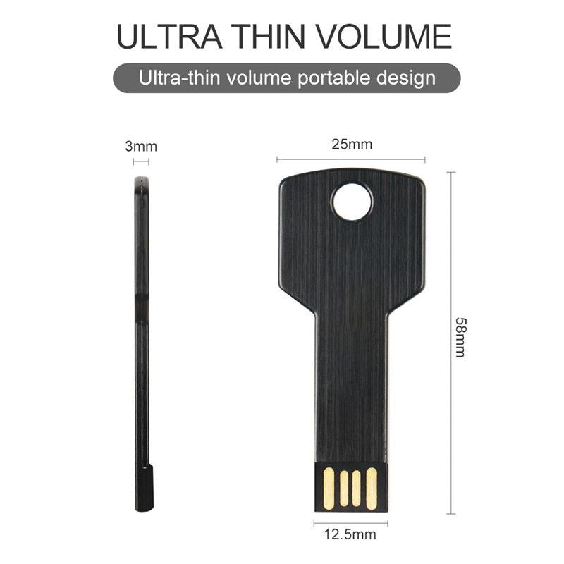 Metal Key Shape USB Flash Drive 64GB High Speed U Disk - Inside The Bars