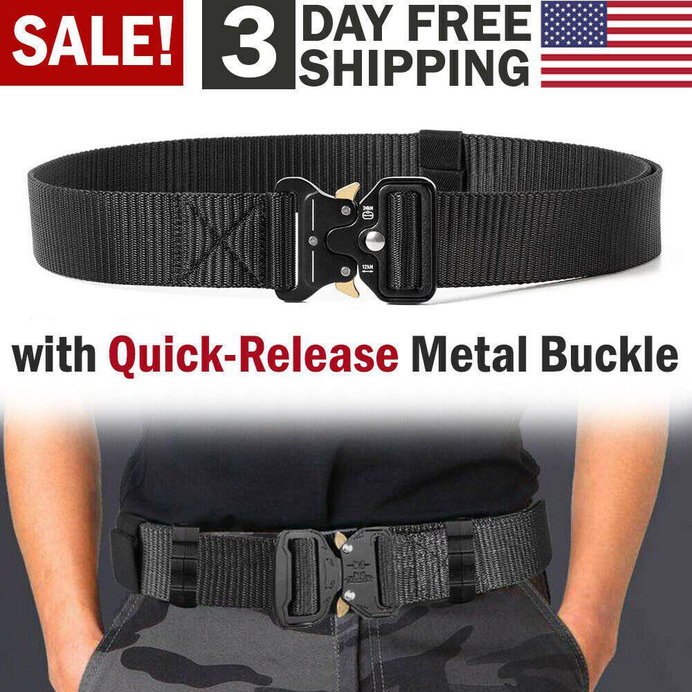 Military Tactical Belt Heavy Duty Security Guard Working Utility Nylon Waistband - Inside The Bars