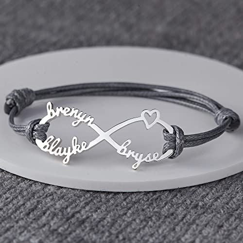 Mom Bracelet With Kids Names, Infinity Bracelet With Names,Mom Jewelry - Inside The Bars