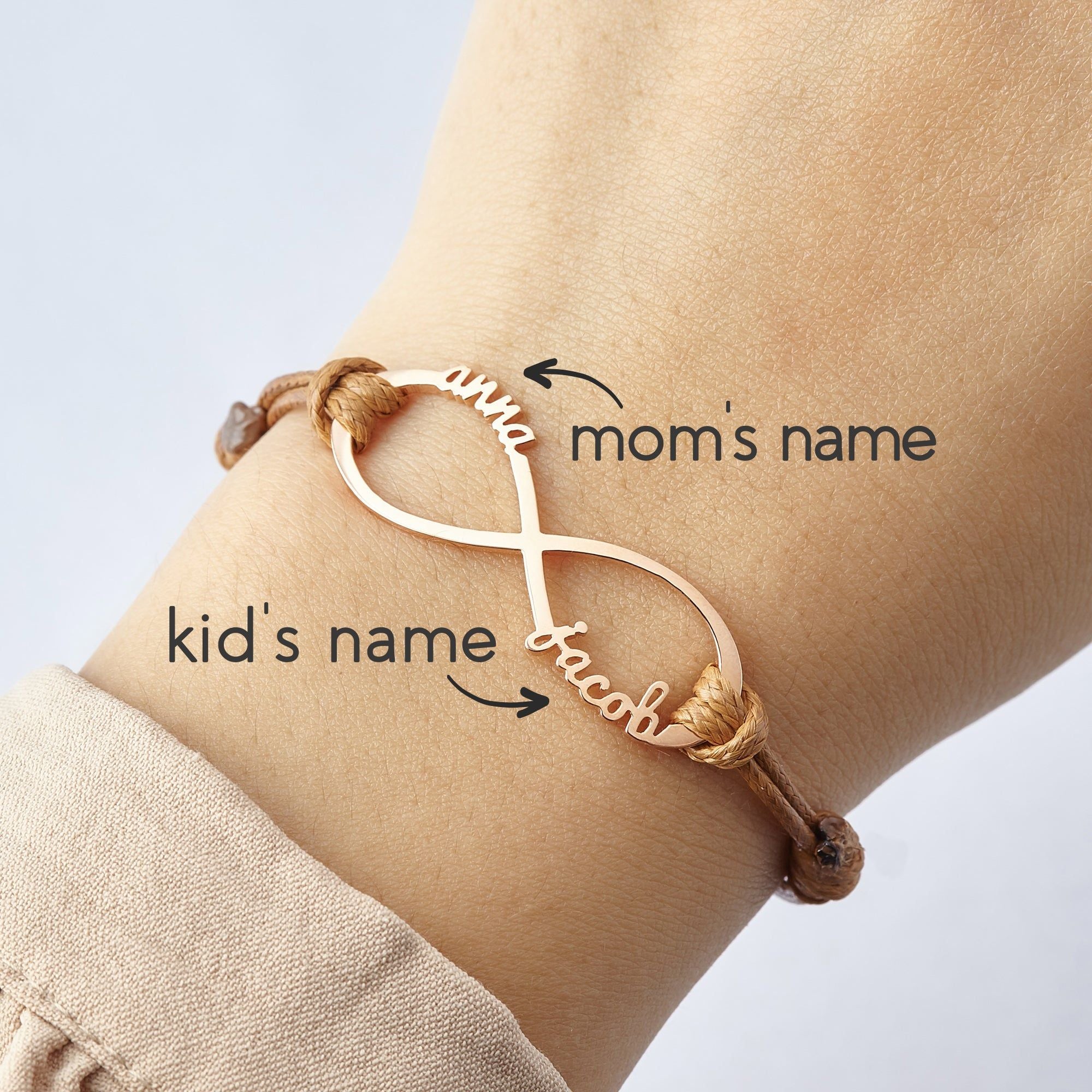 Mom Bracelet With Kids Names, Infinity Bracelet With Names,Mom Jewelry - Inside The Bars
