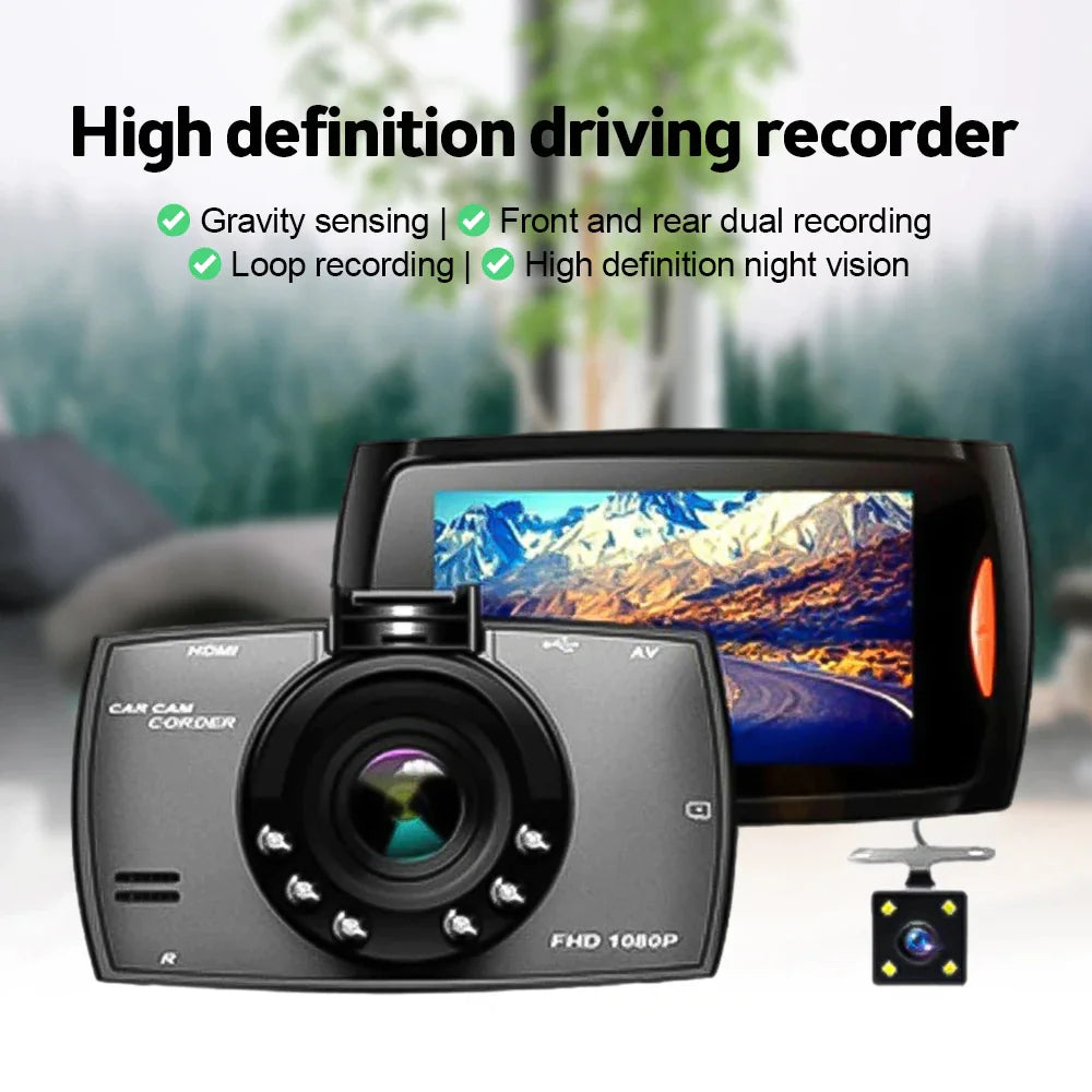 2.7'' Full HD 1080P Dual Lens Dash Cam with Night Vision & G-Sensor