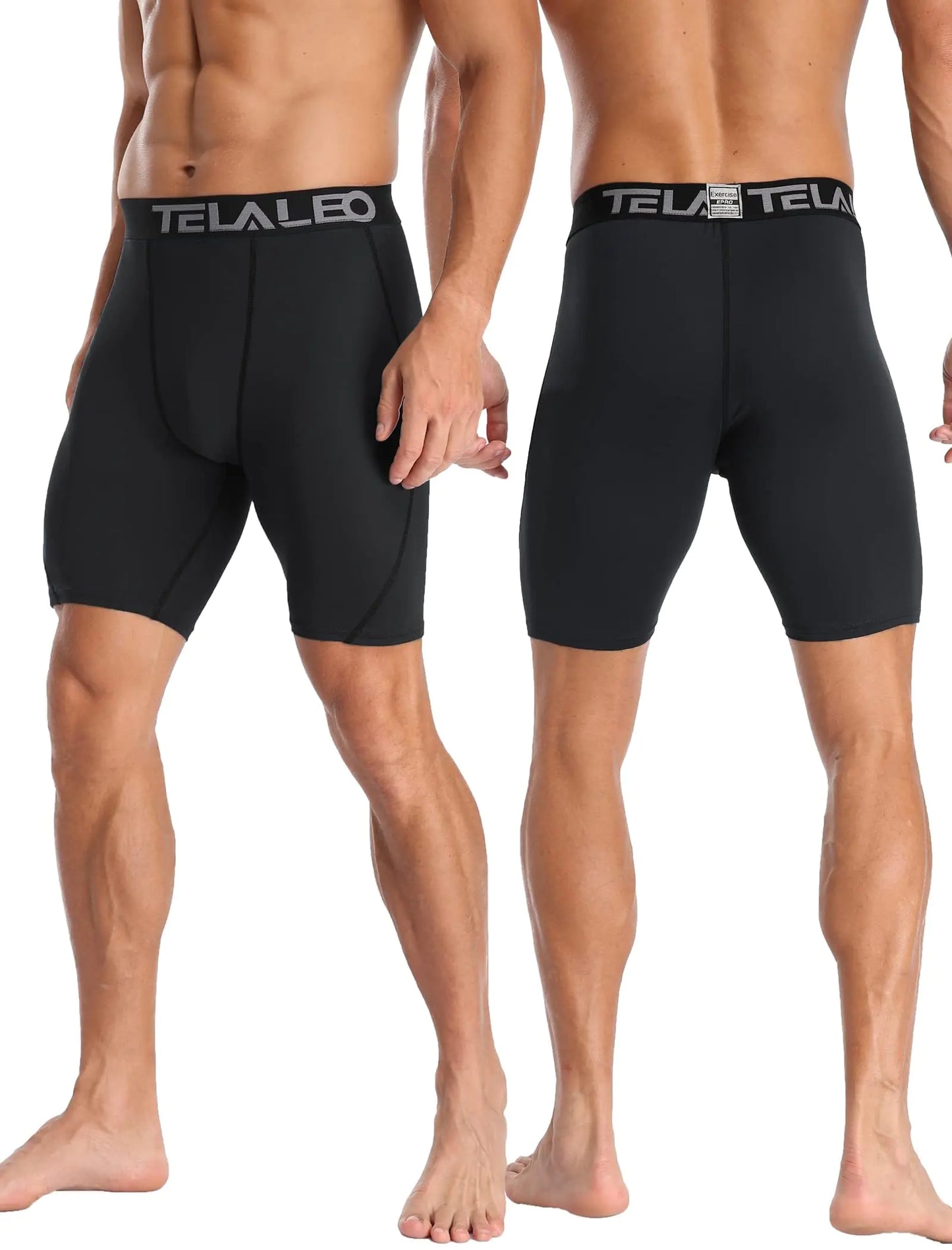 TELALEO Men's 5-Pack Athletic Compression Shorts for Performance and Workouts