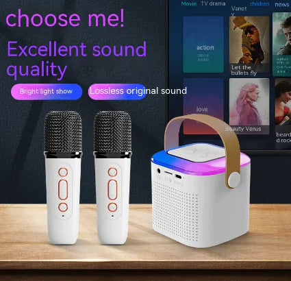 Wireless Karaoke Speaker System with RGB Mic Lights