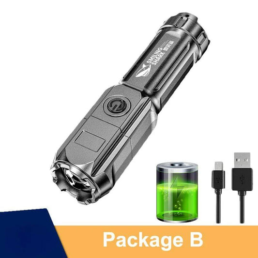 Powerful LED Flashlight Rechargeable USB 18650 Waterproof Zoom Fishing Hunting 100000 Lumens Tactical Flashlight LED Flashlight - Inside The Bars