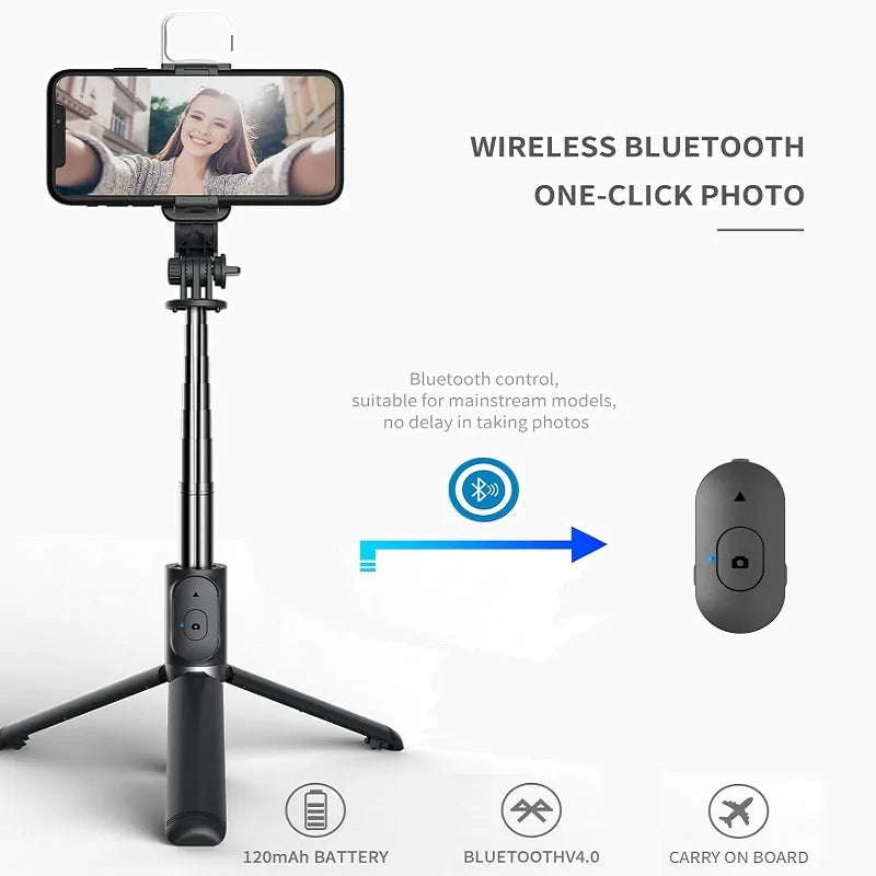 Ultimate Wireless Bluetooth Selfie Stick with Adjustable Fill Light