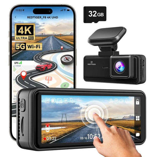 Redtiger F8 5G WiFi Touchscreen Ultra HD 4K Front Dash Camera - Inside The Bars