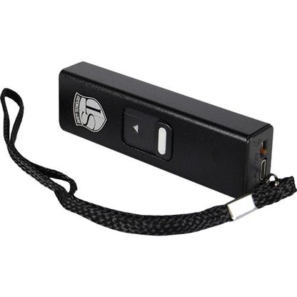 Compact 40 Million Volt Stun Gun Flashlight - SLIDER Self Defense Tool in Black - Inside The Bars