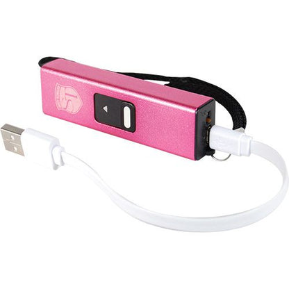 Compact 40 Million Volt Stun Gun Flashlight - Pink & Discreet Design - Inside The Bars