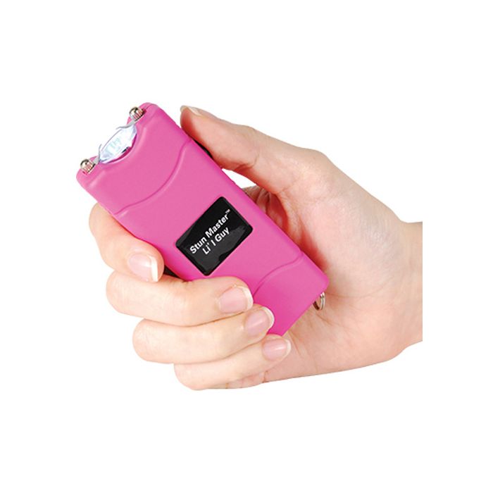 Compact 60 Million Volt Stun Gun with Flashlight and Holster - Pink - Inside The Bars