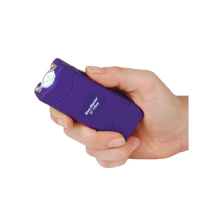 Compact 60 Million Volt Stun Gun with LED Flashlight & Holster - Purple - Inside The Bars