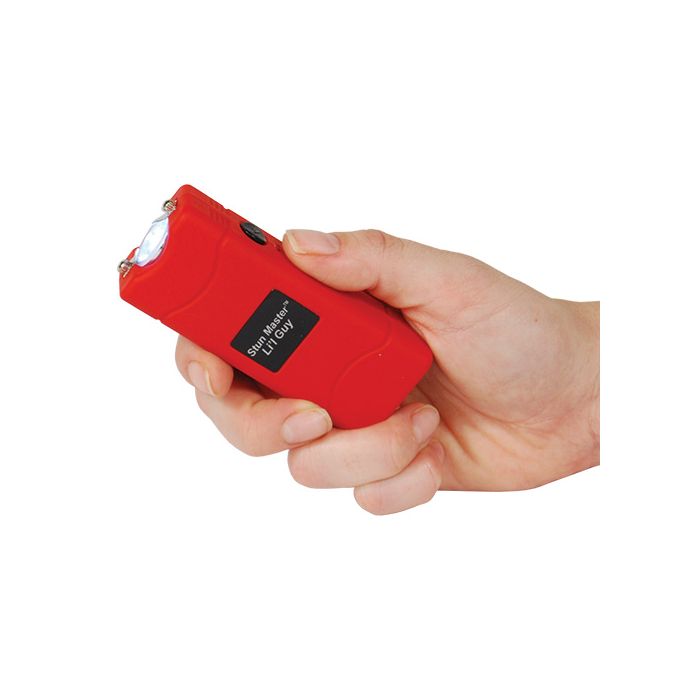 Compact 60 Million Volt Stun Gun with Flashlight and Holster - Red - Inside The Bars