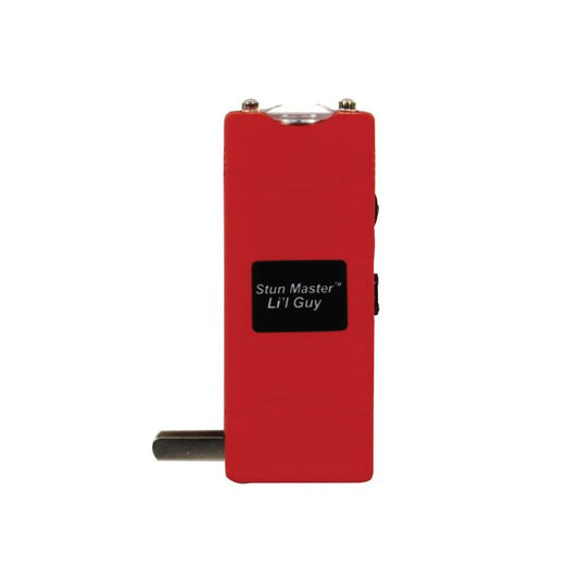 Compact 60 Million Volt Stun Gun with Flashlight and Holster - Red