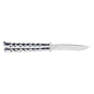 Chrome-Finished Stainless Steel Butterfly Knife with Tapered Blade - Inside The Bars