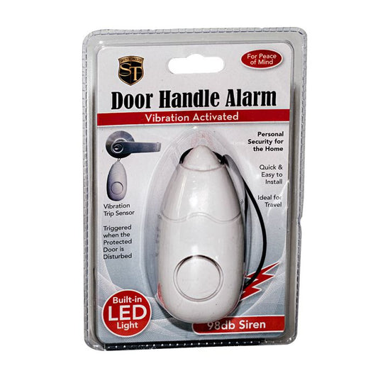 Compact 98dB Vibration-Activated Door Alarm with Flashlight - Inside The Bars