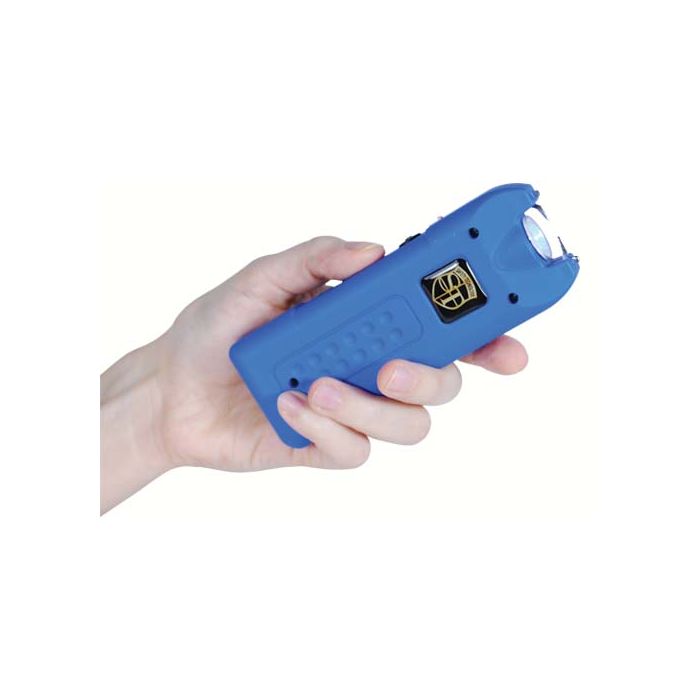 MultiGuard 80 Million Volt Stun Gun with Siren and LED Flashlight - Blue Edition - Inside The Bars