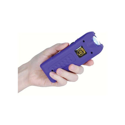 80 Million Volt MultiGuard Stun Gun with Siren and LED Flashlight - Rechargeable Purple Self-Defense Tool - Inside The Bars