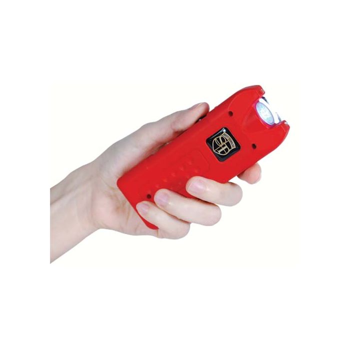 80 Million Volt MultiGuard Stun Gun with Siren and Flashlight - Red - Inside The Bars