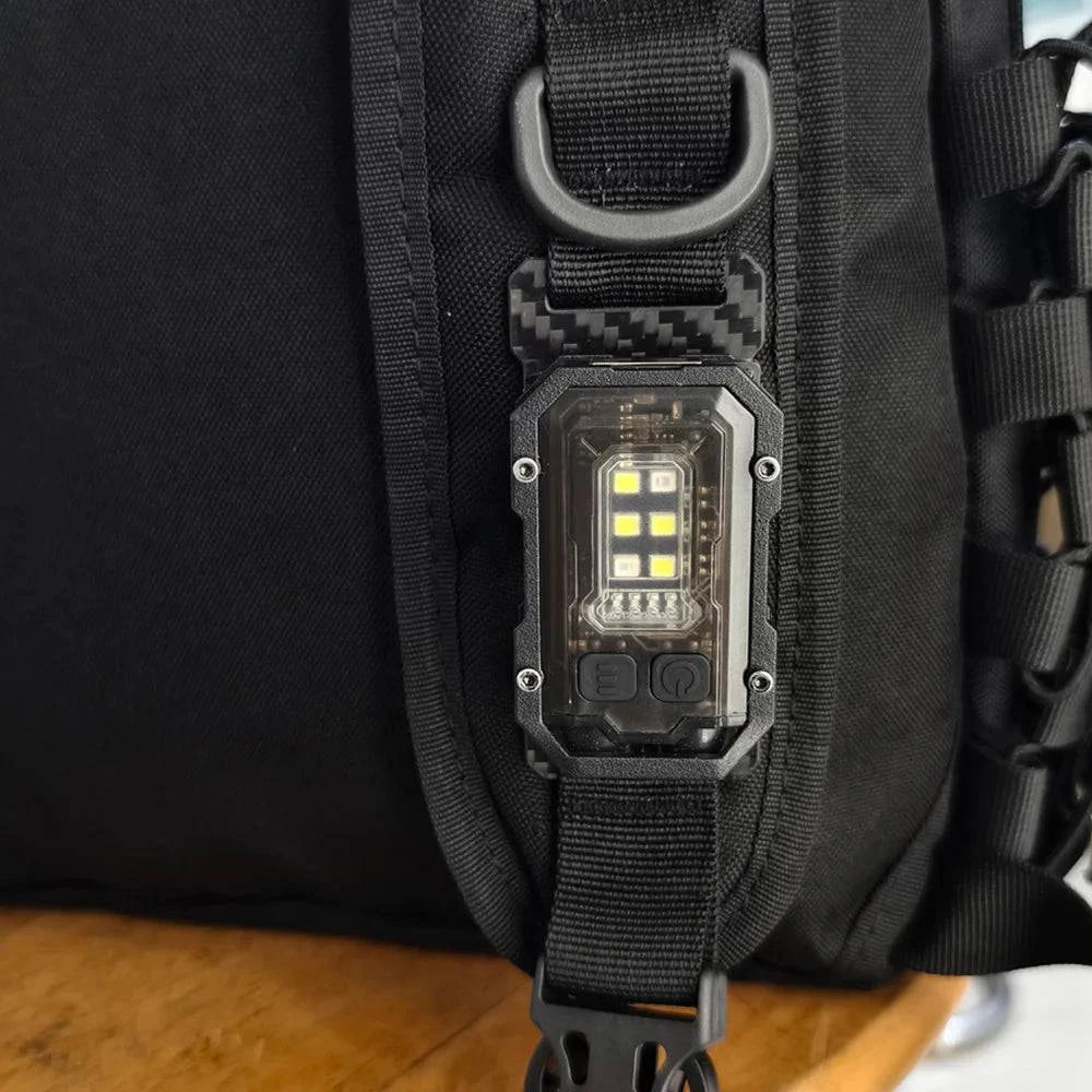 EDC Tactical Mini LED Flashlight with Multiple Modes for Backpack Strap and Helmet Mounting - Inside The Bars