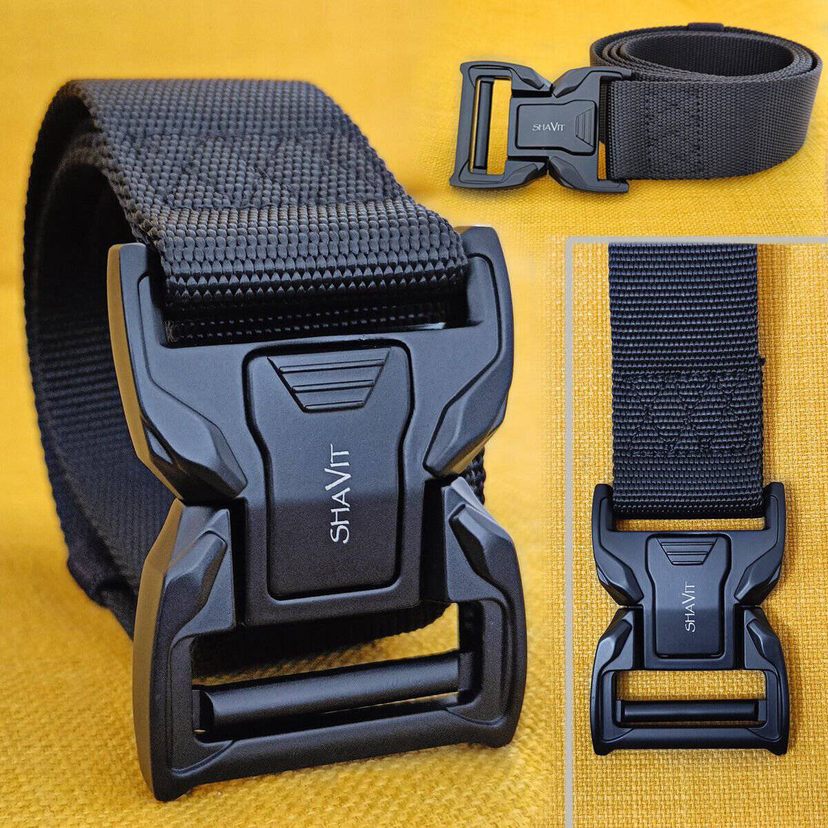 SHAVIT Tactical Rigger Belt for Men - Durable Nylon Webbing for Hiking and Outdoor Work - Inside The Bars