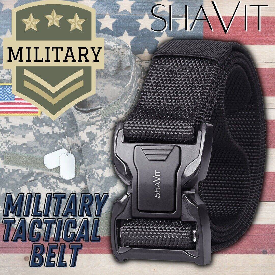 SHAVIT Tactical Rigger Belt for Men - Durable Nylon Webbing for Hiking and Outdoor Work - Inside The Bars