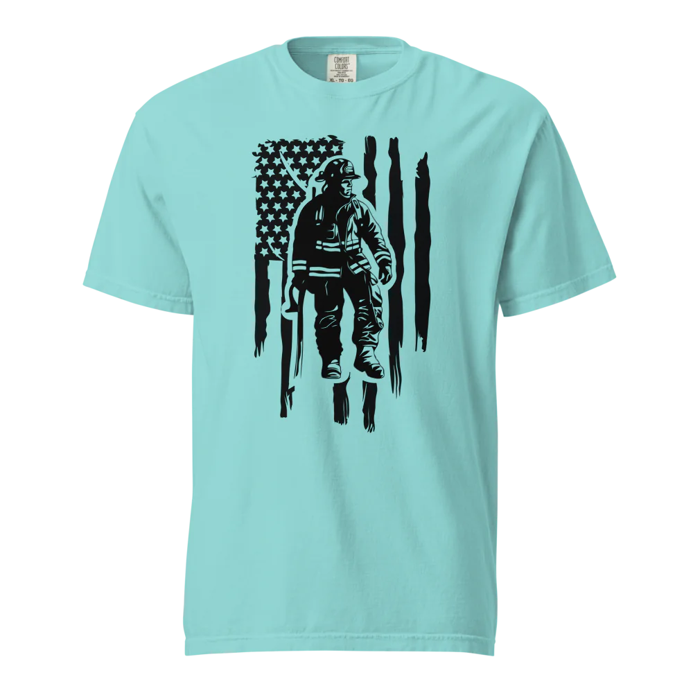 Firefighter Flag T-Shirt | Comfort Colors 1717