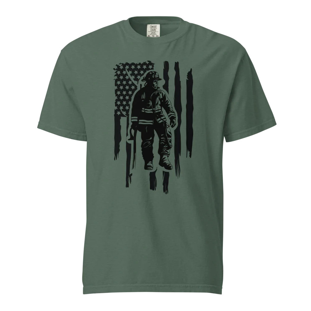 Firefighter Flag T-Shirt | Comfort Colors 1717