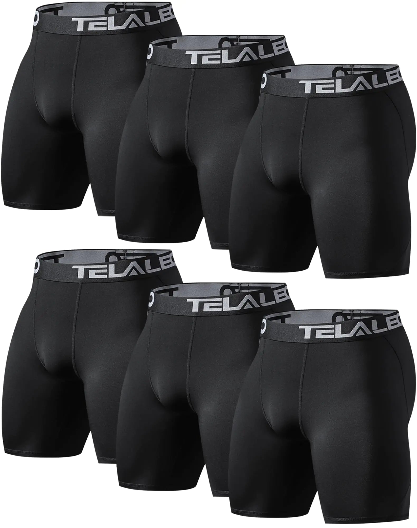 TELALEO Men's 5-Pack Athletic Compression Shorts for Performance and Workouts