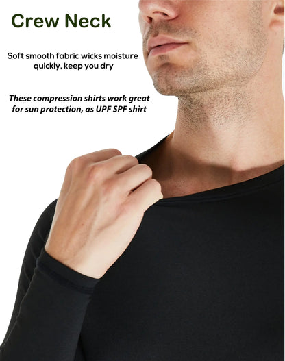 Men's 5-Pack UPF Long Sleeve Compression Workout Shirts