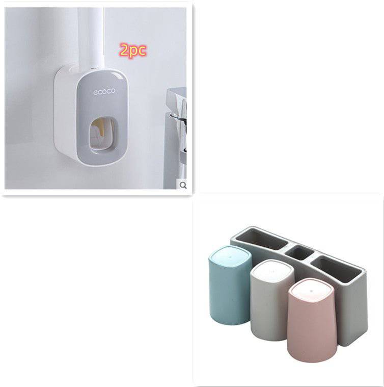 Wall Mounted Automatic Toothpaste Holder Bathroom Accessories Set Dispenser - Inside The Bars