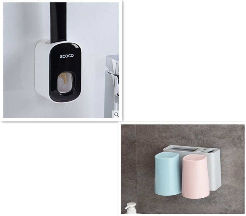 Wall Mounted Automatic Toothpaste Holder Bathroom Accessories Set Dispenser - Inside The Bars