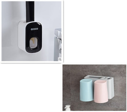 Wall Mounted Automatic Toothpaste Holder Bathroom Accessories Set Dispenser - Inside The Bars