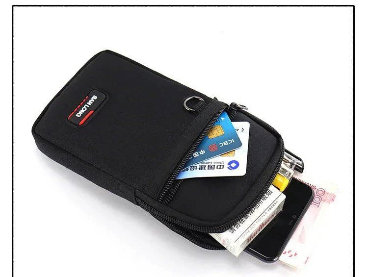 Waterproof Men's Outdoor Waist Bag Purse Single/Double Layer Hiking Fanny Pack Phone Pouch Camping Hunting Sports Belt Included - Inside The Bars