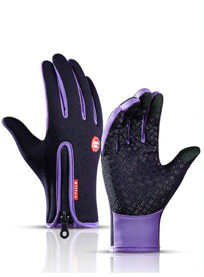 Winter Gloves Touch Screen Riding Motorcycle Sliding Waterproof Sports Gloves With Fleece - Inside The Bars