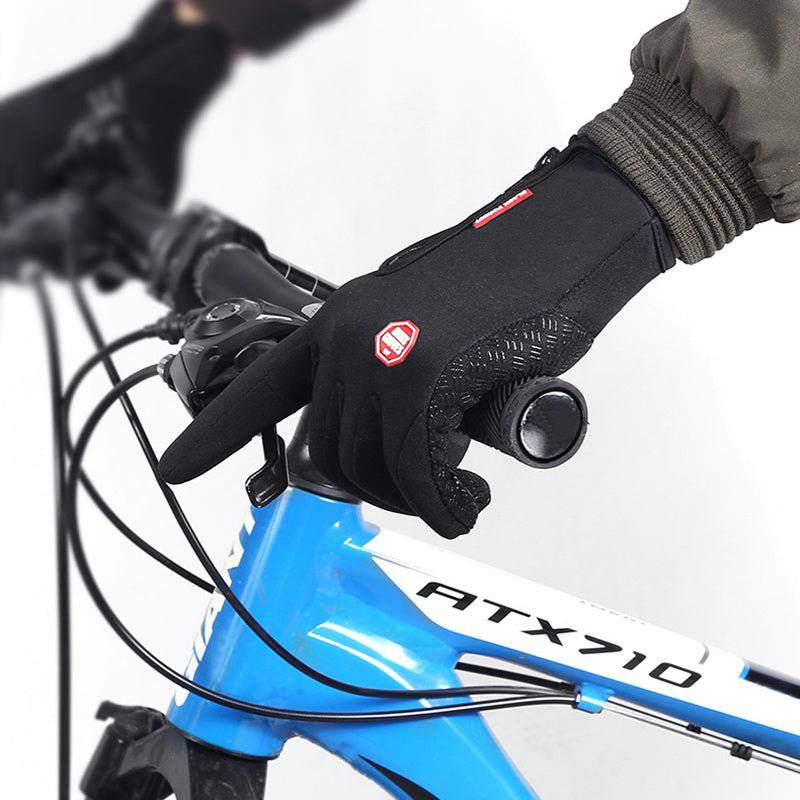 Winter Gloves Touch Screen Riding Motorcycle Sliding Waterproof Sports Gloves With Fleece - Inside The Bars