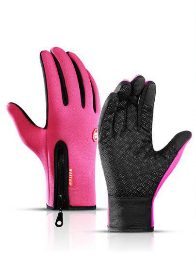 Winter Gloves Touch Screen Riding Motorcycle Sliding Waterproof Sports Gloves With Fleece - Inside The Bars