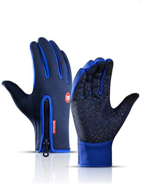 Winter Gloves Touch Screen Riding Motorcycle Sliding Waterproof Sports Gloves With Fleece - Inside The Bars