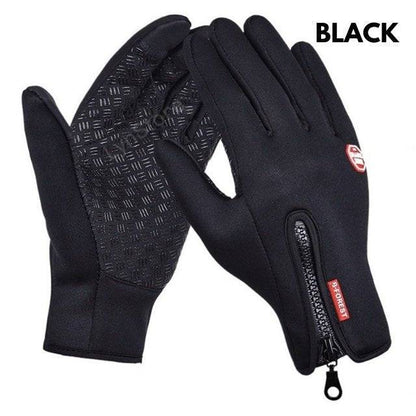 Winter Gloves Touch Screen Riding Motorcycle Sliding Waterproof Sports Gloves With Fleece - Inside The Bars