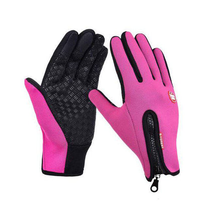 Winter Gloves Touch Screen Riding Motorcycle Sliding Waterproof Sports Gloves With Fleece - Inside The Bars