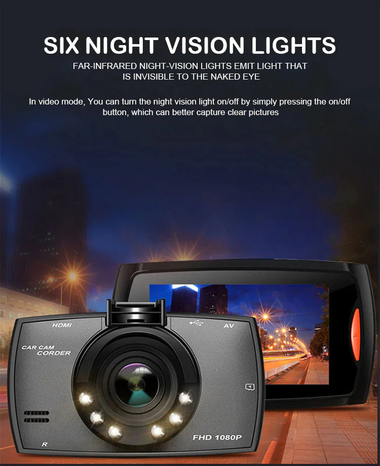 2.7'' Full HD 1080P Dual Lens Dash Cam with Night Vision & G-Sensor